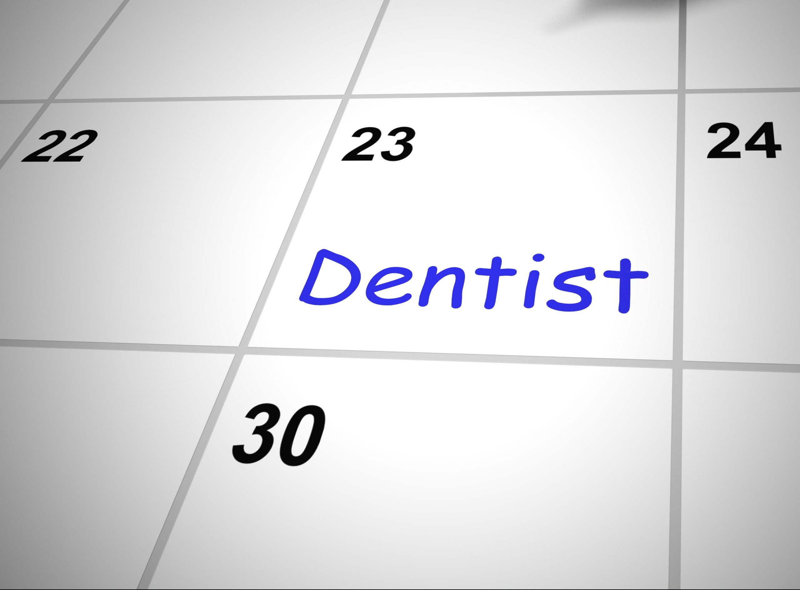 Dentist appointment booked for dental work on teeth – 3d illustration